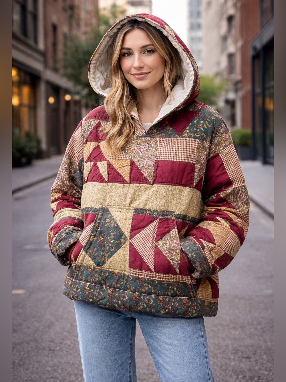 Handmade Upcycled Patchwork Quilt Hoodie